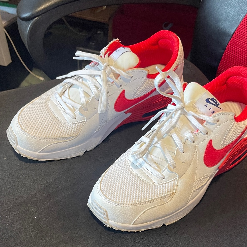 Nike Kids Red and White Air Max Sneakers WOMANS